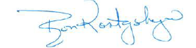 Ron Kostyshyn's signature