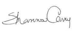 Shannon Carvey's signature